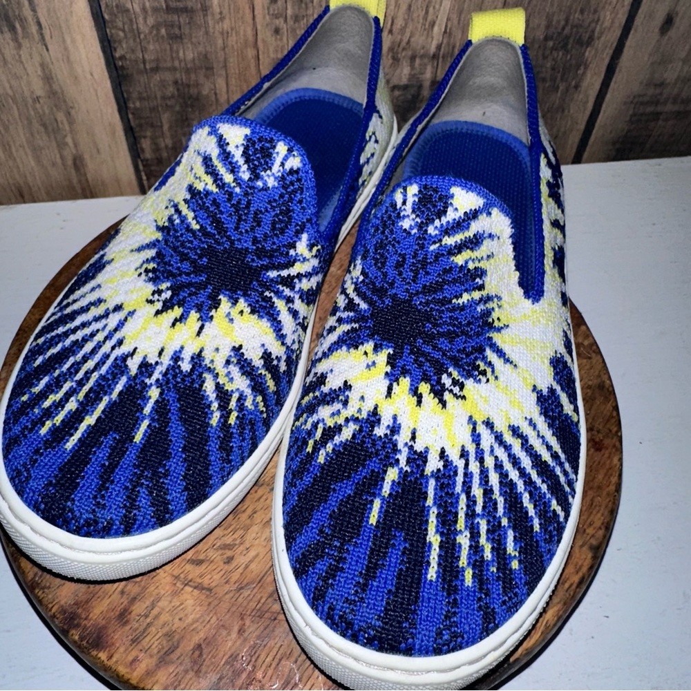 Rothys Blue Burst Kids Shoes Slip On Rothy Yellow {2}